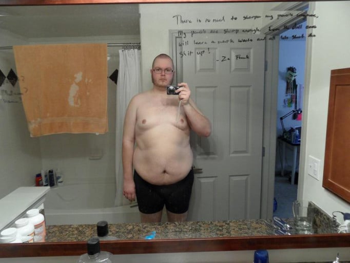 A progress pic of a 6'3" man showing a snapshot of 314 pounds at a height of 6'3
