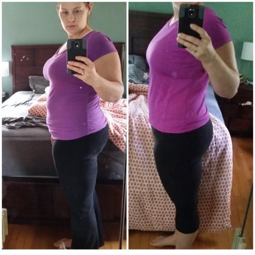 5'10 Female 7 lbs Weight Loss Before and After 230 lbs to 223 lbs