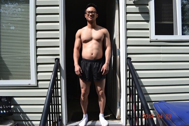 A progress pic of a 5'8" man showing a snapshot of 162 pounds at a height of 5'8