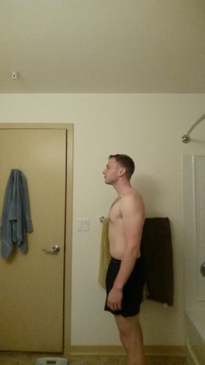 A picture of a 5'9" male showing a snapshot of 159 pounds at a height of 5'9