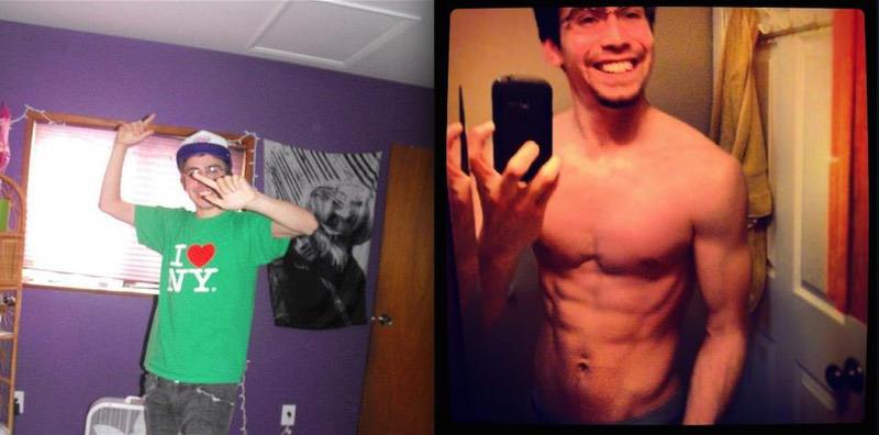 5'11 Male Before and After 40 lbs Muscle Gain 120 lbs to 160 lbs