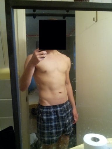 A progress pic of a 5'8" man showing a snapshot of 150 pounds at a height of 5'8