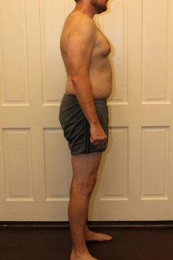 A picture of a 6'4" male showing a snapshot of 248 pounds at a height of 6'4