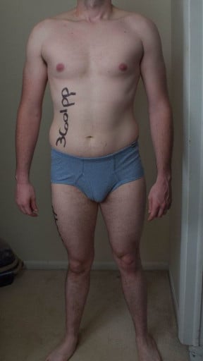 A picture of a 6'3" male showing a snapshot of 187 pounds at a height of 6'3