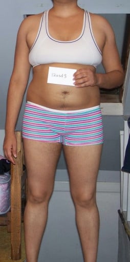 A progress pic of a 5'7" woman showing a snapshot of 175 pounds at a height of 5'7
