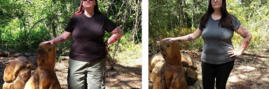 5 foot Female Before and After 54 lbs Weight Loss 267 lbs to 213 lbs