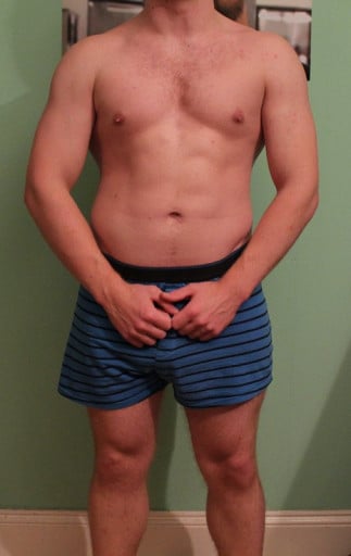 A progress pic of a 5'6" man showing a snapshot of 180 pounds at a height of 5'6