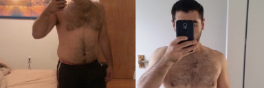 5 foot Male Before and After 47 lbs Fat Loss 250 lbs to 203 lbs