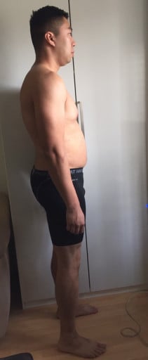 A progress pic of a 6'3" man showing a snapshot of 230 pounds at a height of 6'3