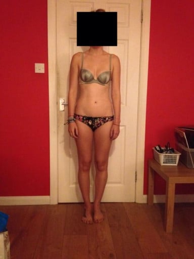 A picture of a 5'5" female showing a snapshot of 121 pounds at a height of 5'5