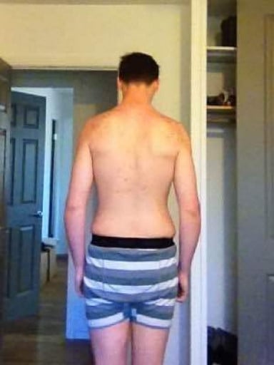 A photo of a 5'6" man showing a snapshot of 190 pounds at a height of 5'6