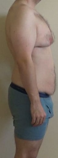 A progress pic of a 5'7" man showing a snapshot of 175 pounds at a height of 5'7