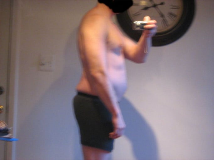A picture of a 6'1" male showing a snapshot of 218 pounds at a height of 6'1