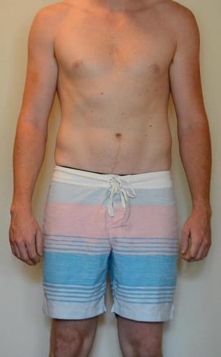 A before and after photo of a 6'3" male showing a snapshot of 191 pounds at a height of 6'3