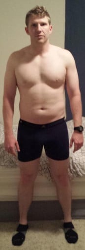 A picture of a 5'11" male showing a snapshot of 195 pounds at a height of 5'11