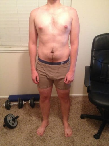 A picture of a 5'7" male showing a snapshot of 162 pounds at a height of 5'7
