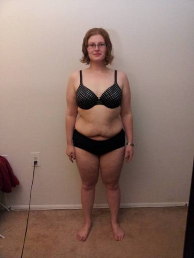 A progress pic of a 5'5" woman showing a snapshot of 178 pounds at a height of 5'5
