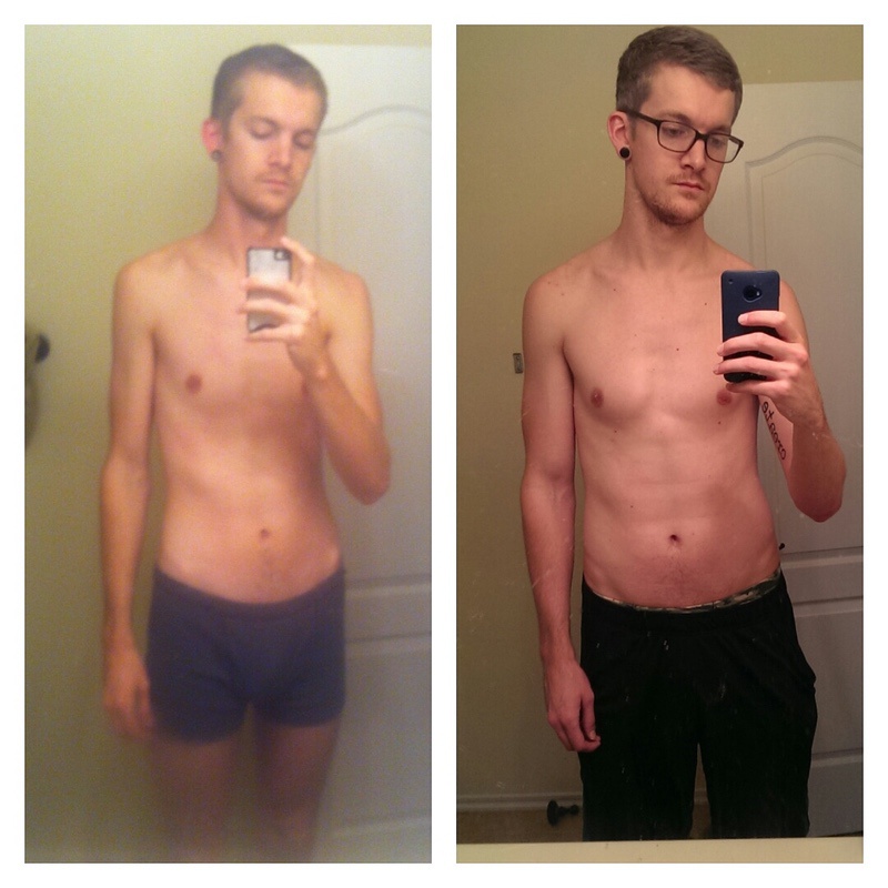 Before and After 17 lbs Muscle Gain 6 foot 5 Male 173 lbs to 190 lbs