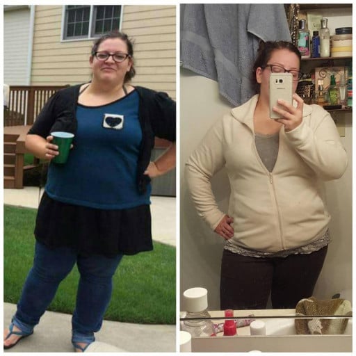 5 foot Female Before and After 50 lbs Fat Loss 277 lbs to 227 lbs