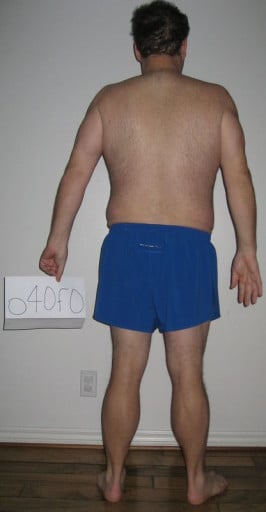 A before and after photo of a 5'8" male showing a snapshot of 198 pounds at a height of 5'8