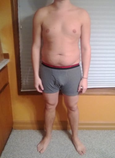 A before and after photo of a 5'10" male showing a snapshot of 190 pounds at a height of 5'10