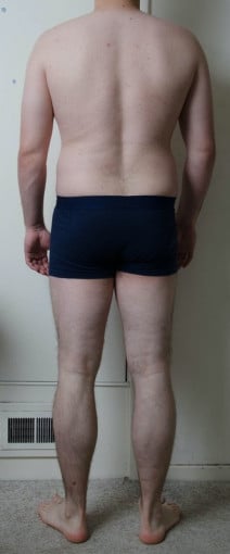 A before and after photo of a 6'0" male showing a snapshot of 204 pounds at a height of 6'0