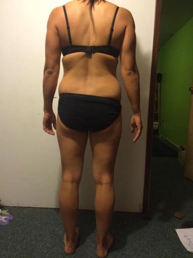 A picture of a 5'4" female showing a snapshot of 138 pounds at a height of 5'4