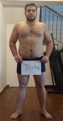 A photo of a 5'9" man showing a snapshot of 230 pounds at a height of 5'9