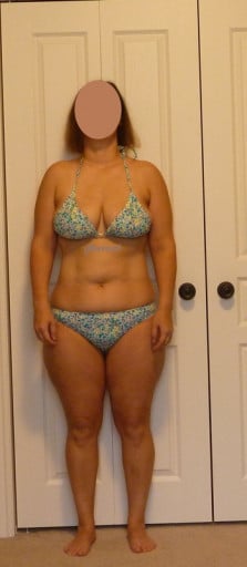 A progress pic of a 5'6" woman showing a weight reduction from 236 pounds to 172 pounds. A respectable loss of 64 pounds.