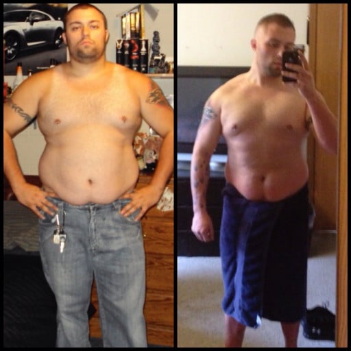 A progress pic of a 6'1" man showing a weight loss from 321 pounds to 208 pounds. A total loss of 113 pounds.