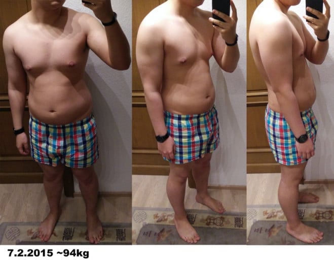 A before and after photo of a 5'9" male showing a fat loss from 243 pounds to 192 pounds. A net loss of 51 pounds.