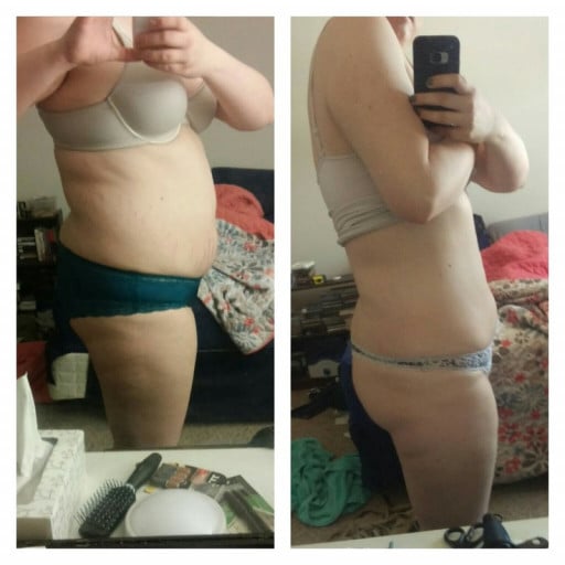 37 lbs Fat Loss Before and After 5'11 Female 250 lbs to 213 lbs
