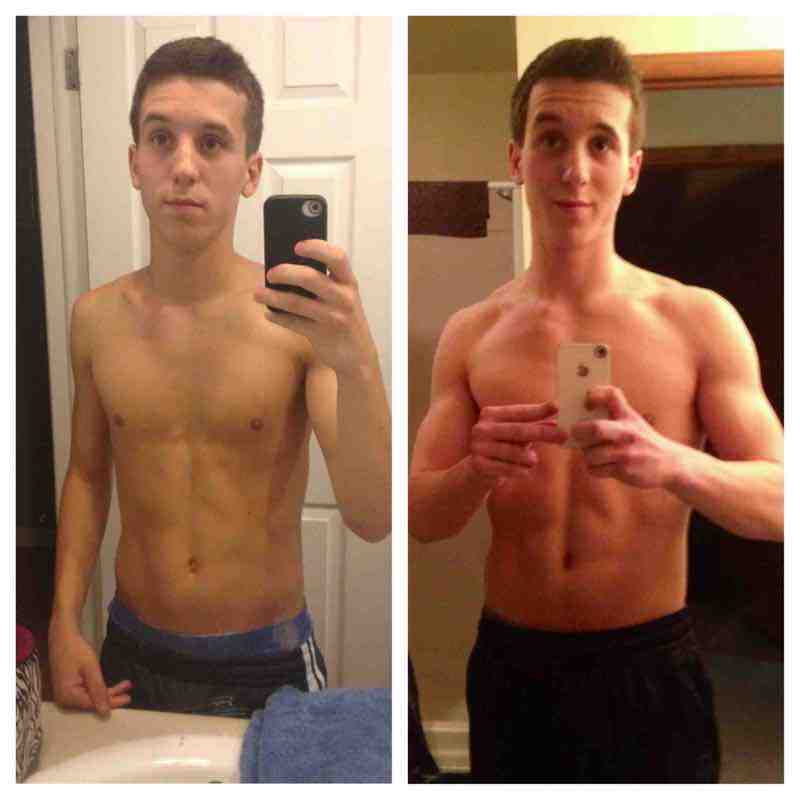 5 foot 9 Male 19 lbs Muscle Gain Before and After 123 lbs to 142 lbs
