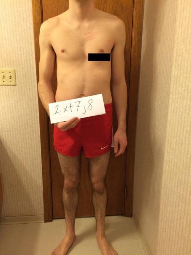 A picture of a 6'0" male showing a snapshot of 155 pounds at a height of 6'0