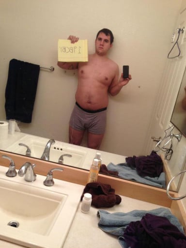 A progress pic of a 5'11" man showing a snapshot of 222 pounds at a height of 5'11
