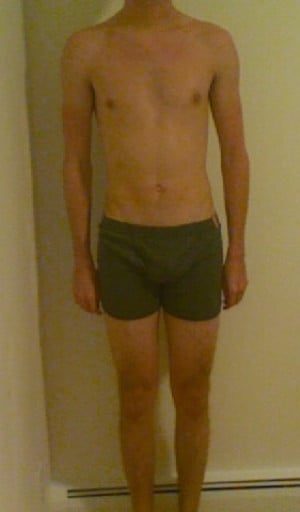 A picture of a 6'4" male showing a snapshot of 165 pounds at a height of 6'4