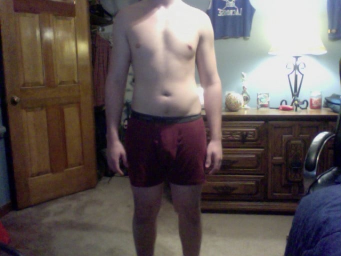 A picture of a 5'8" male showing a snapshot of 172 pounds at a height of 5'8