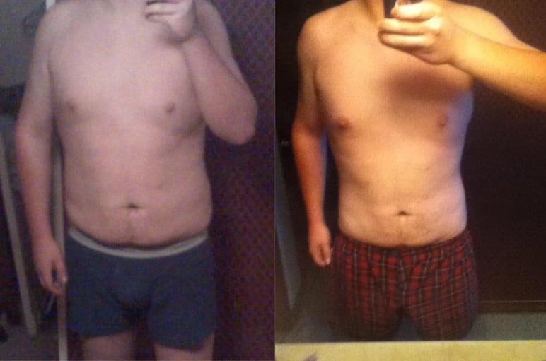 A progress pic of a 6'7" man showing a weight reduction from 286 pounds to 233 pounds. A respectable loss of 53 pounds.
