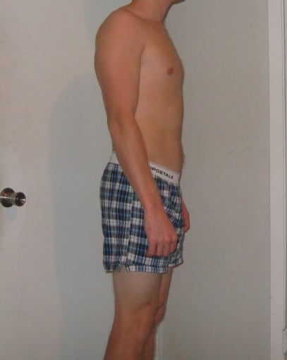 A picture of a 6'0" male showing a snapshot of 164 pounds at a height of 6'0