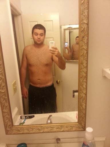 A picture of a 6'2" male showing a fat loss from 233 pounds to 190 pounds. A respectable loss of 43 pounds.