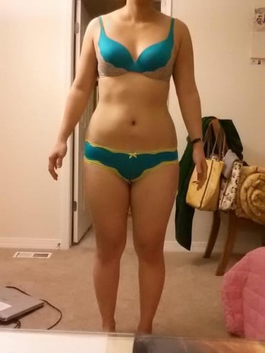 A picture of a 5'8" female showing a snapshot of 171 pounds at a height of 5'8