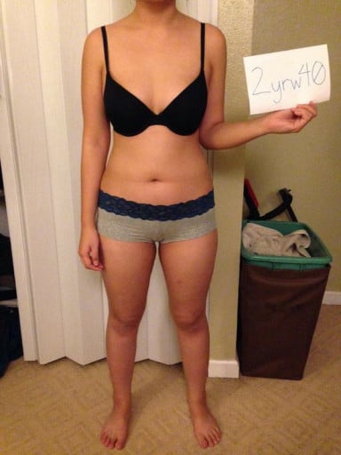 A picture of a 5'6" female showing a snapshot of 150 pounds at a height of 5'6