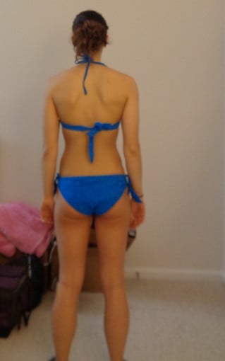A picture of a 5'5" female showing a snapshot of 120 pounds at a height of 5'5