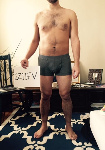 A picture of a 5'7" male showing a snapshot of 175 pounds at a height of 5'7