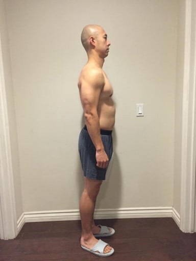 A picture of a 5'9" male showing a snapshot of 158 pounds at a height of 5'9