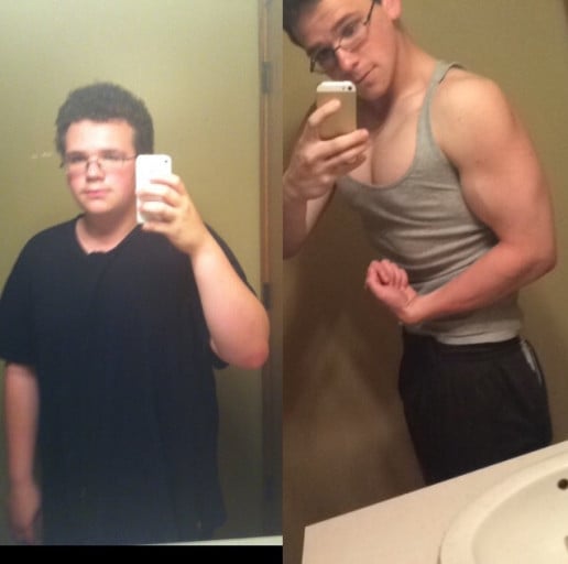 A photo of a 5'9" man showing a weight loss from 235 pounds to 159 pounds. A respectable loss of 76 pounds.