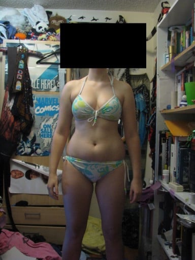 A picture of a 5'7" female showing a snapshot of 149 pounds at a height of 5'7