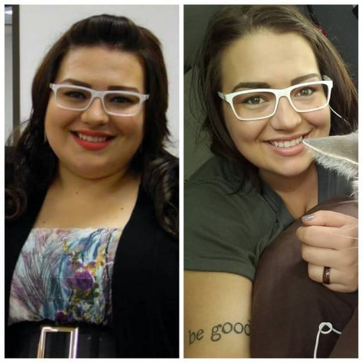 5 foot 6 Female 55 lbs Weight Loss Before and After 325 lbs to 270 lbs