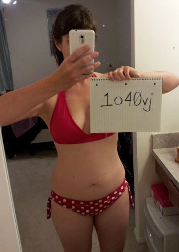 A picture of a 5'8" female showing a snapshot of 150 pounds at a height of 5'8
