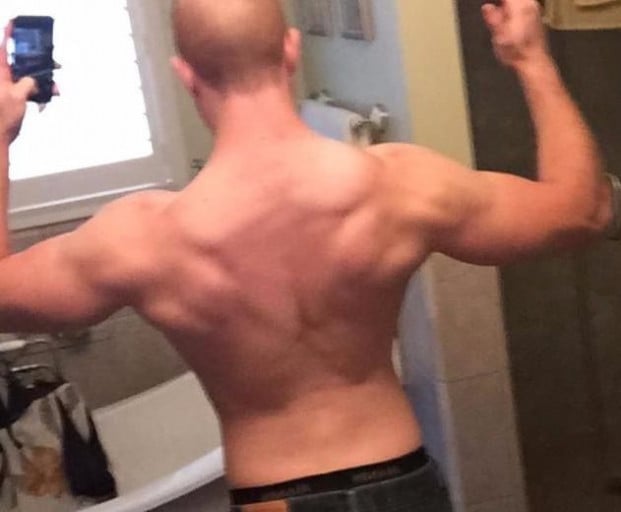 A progress pic of a 5'11" man showing a snapshot of 170 pounds at a height of 5'11